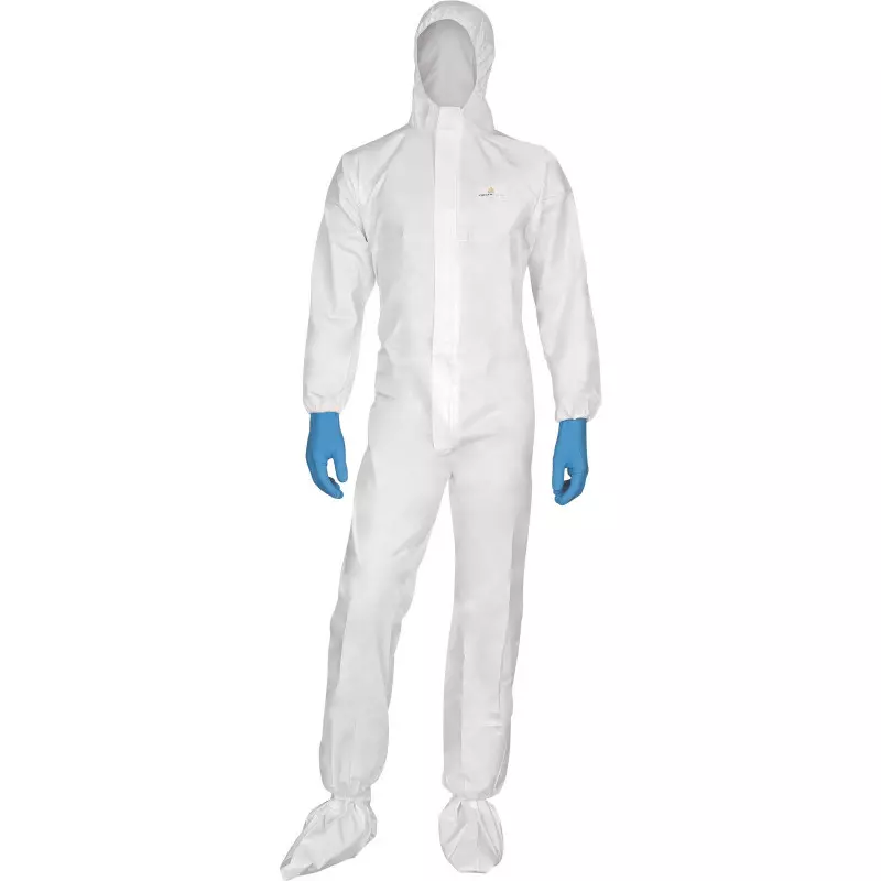 Delta Plus Microporous lamined non-woven overall with elasticated hood