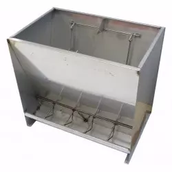 Stainless steel double feeder 5 feeding spaces