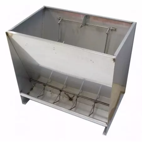 Stainless steel double feeder 5 feeding spaces