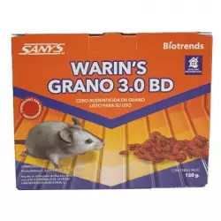 Raticida Warin's grano Bromadiolona 150 g