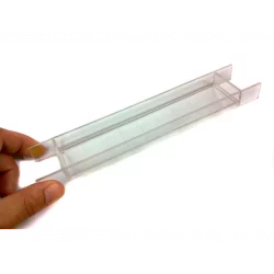 Cubeta rectangular de 180x40 mm en metacrilat transparent