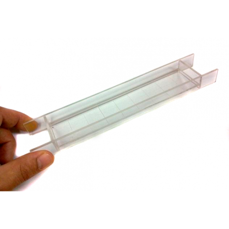 Transparent methacrylate 180 x 40-mm rectangular tray
