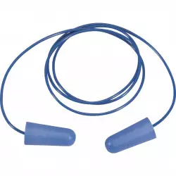 Bag of 10 pairs of detectable polyurethane earplugs with plastic cord 10 units