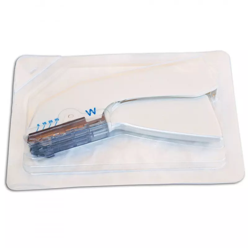 Sterile suture stapler preloaded with 35 staples