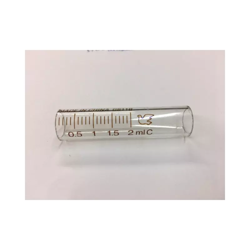 Cilindro de cristal para jeringa vacunadora de 2ml