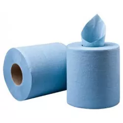 Papel seca-mãos azul 2 camadas 106 metros Pack 6 unidades