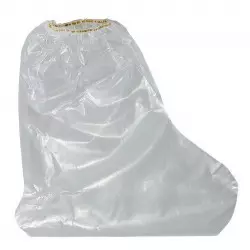 Bota de plástico descartável com elástico 0,07 mm 50 unidades
