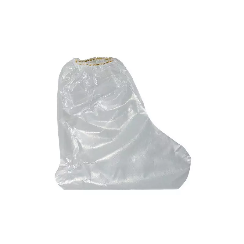Bota de plástico desechable con goma 0,07 mm 50 uds