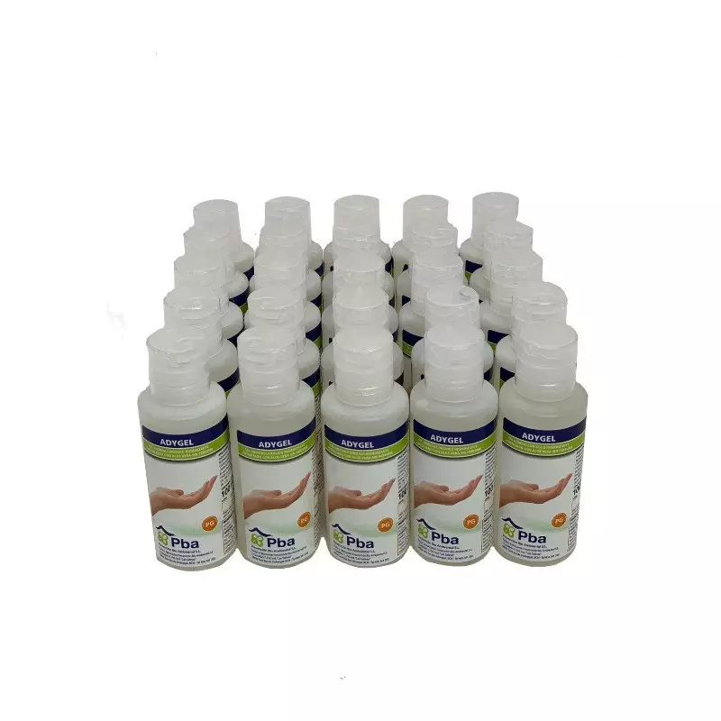 50 x 100 ml Adygel - Gel hidroalcohólico higienizante de manos antiséptico Aloe Vera