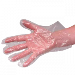 Jednorazowe plastikowe rękawiczki