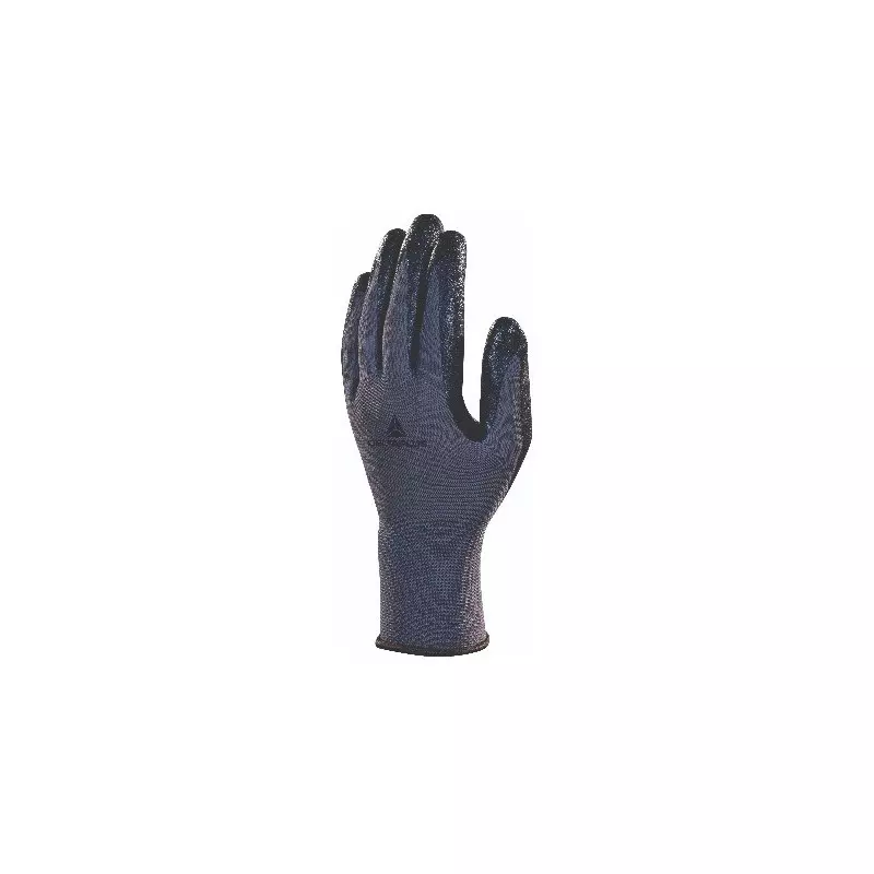 Gant tricot polyester - paume mousse nitrile