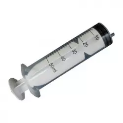 Syringe for single use with 60 ml scale