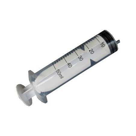 Syringe for single use with 60 ml scale