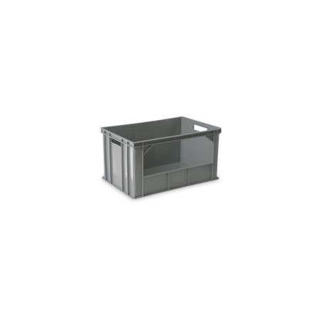 Crate with vents in its long side 600x400x320mm Grey colour
