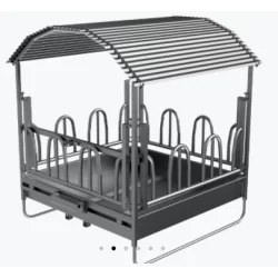 2x2 square galvanized hay feeder with roof