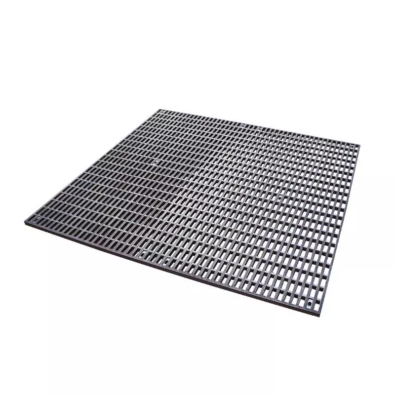 Rubber mat with rectangular openings