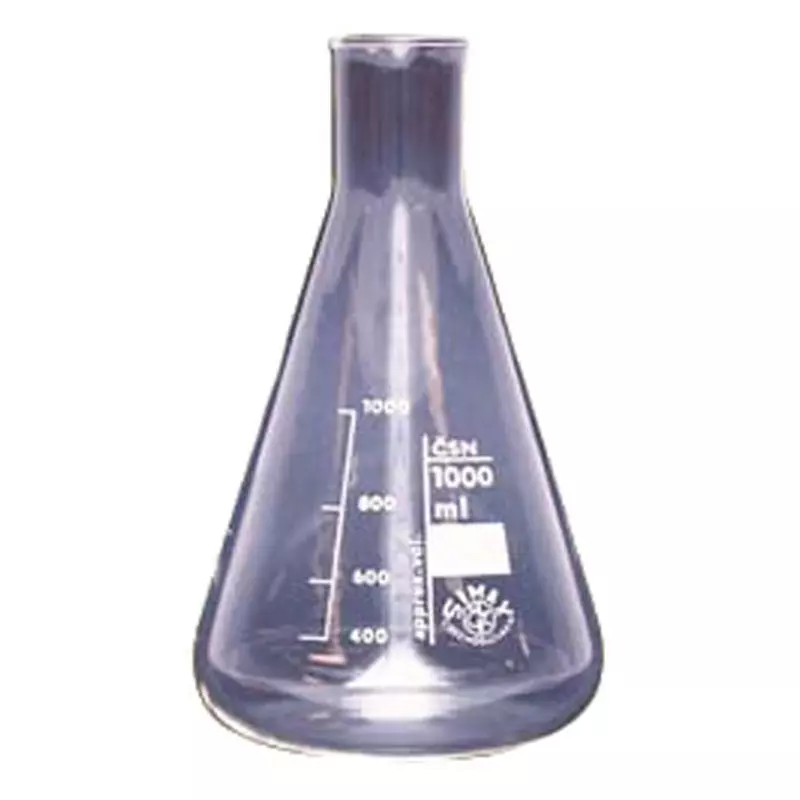 Erlenmeyer flask 1000 ml glass wide neck