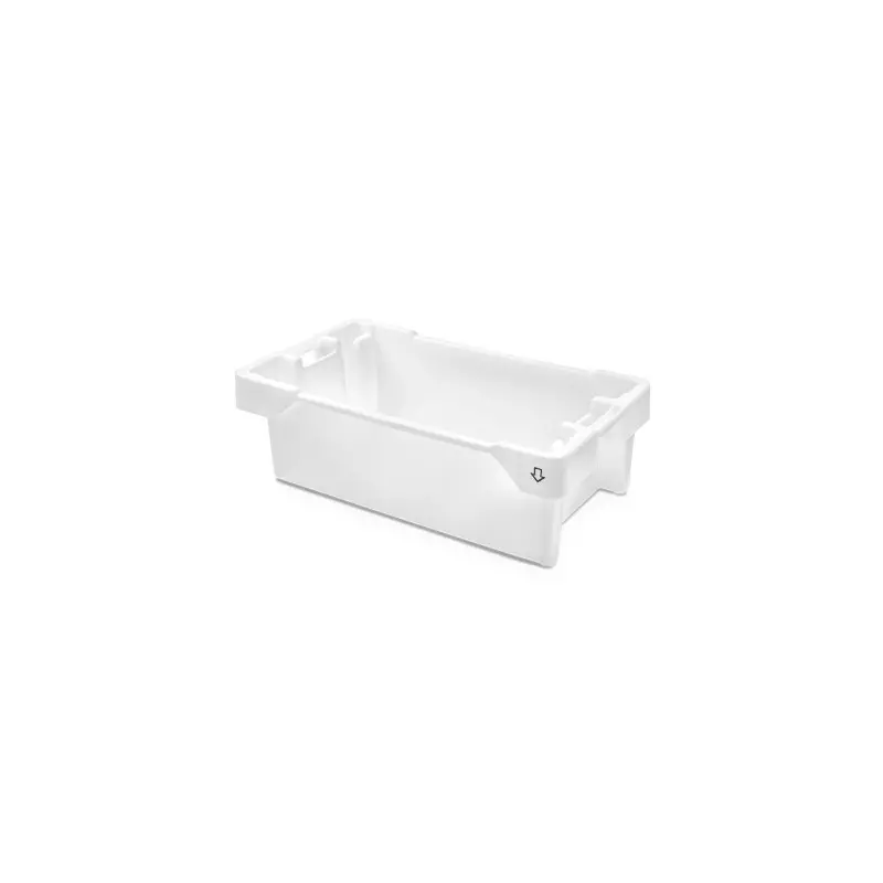 Closed stackable and nestable white bin 800x450x270 mm