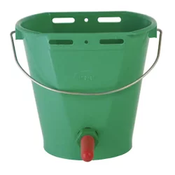 8-L-Kunststoffeimer für Kälber mit grünem Ventil und einem Auslass