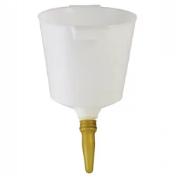 Plastic calf feed bucket 1 outlet 7L with white valve
