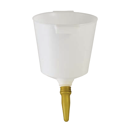 Plastic calf feed bucket 1 outlet 7L with white valve