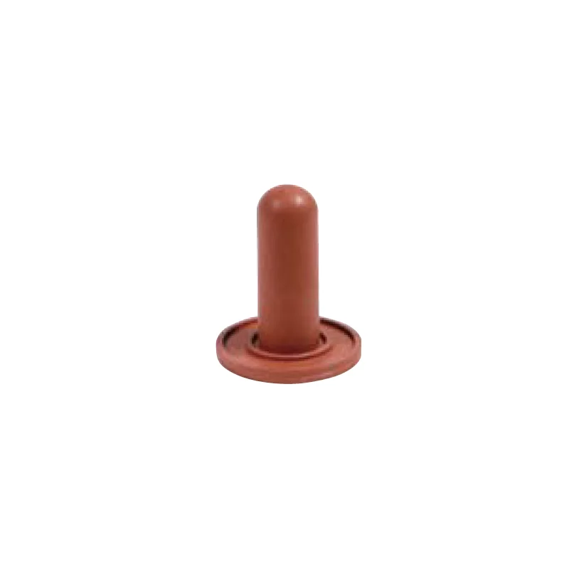 Red rubber nipple for calf bottle with thread