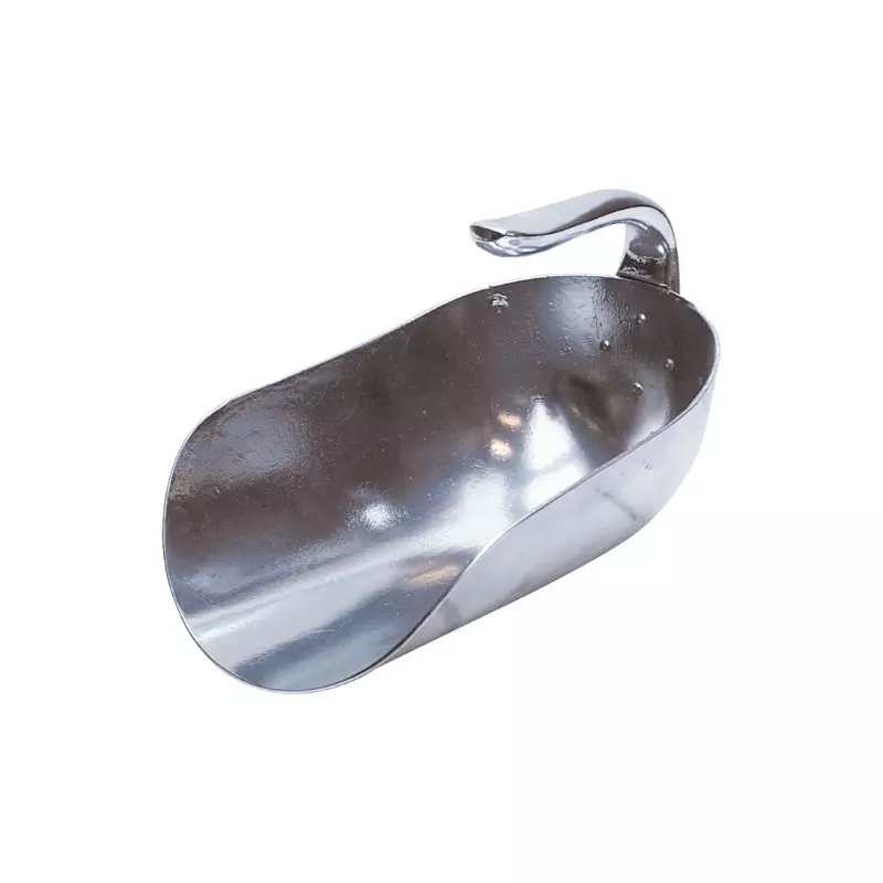 Aluminum scoop for 2.5 kg with handle on the upper part