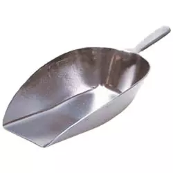 Aluminum scoop for 1.6 kg with handle on the back side