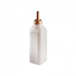 Botella de plástico con asa para terneros