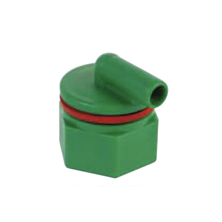 Válvula de plástico verde para balde para vitelos