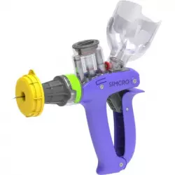 VS Simcro injector with needle protector and bottle holder