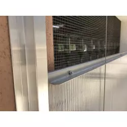 Ventana híbrida inox/aluminio/policarbonato 2x1
