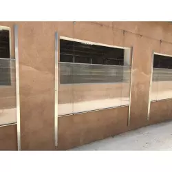 Hybrid window stainless steel/aluminium/polycarbonate 2x1
