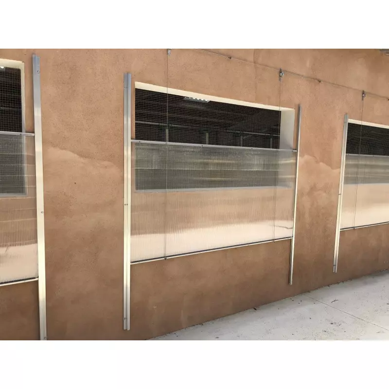 Fenêtre hybride inox / aluminium / polycarbonate 2x1
