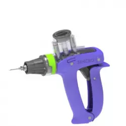 VS Simcro injector with needle protector and continuous flow