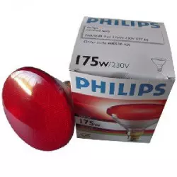 Philips Heat Lamp 175 watt White-Red PAR p/12