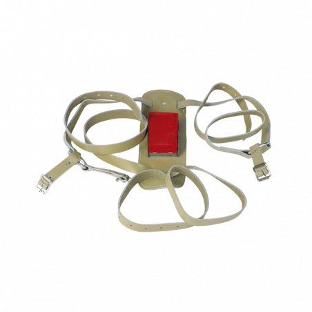 Marking harness with leather straps for sheep