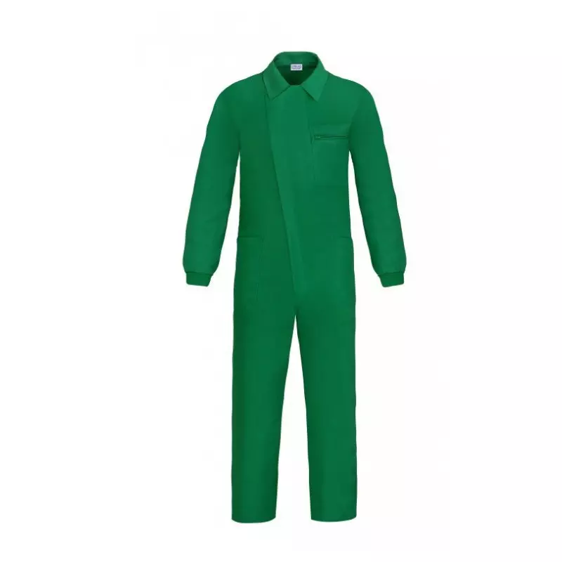 Green jumpsuit with zipper