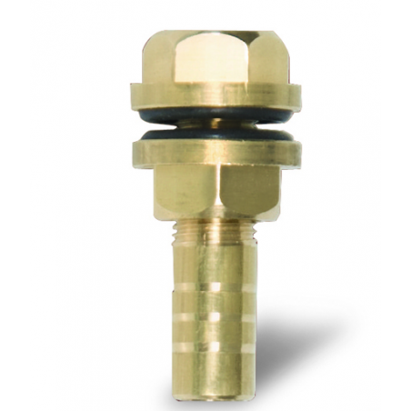 Gaun fitting outlet for brass tank