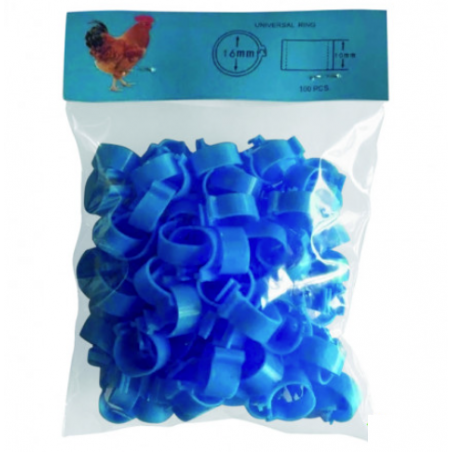 Gaun-Identifikationsbeinbänder für Hühner und Vögel, blau, 100 Stück
