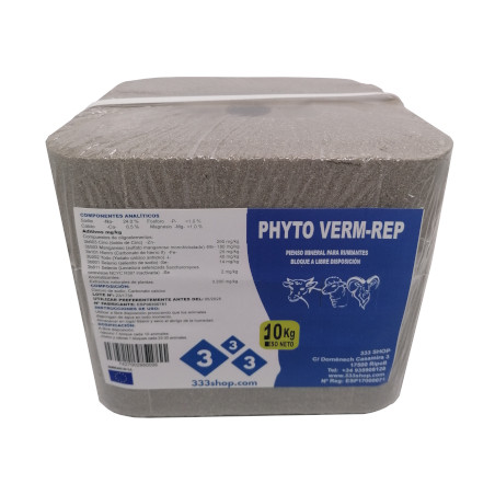 Bloque mineral PHYTO VERM-REP Antiparasitario interno y externo