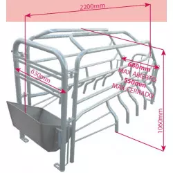 Cage de mise-bas Erra galvanisée avec stabilisateurs Modèle R
