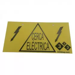 Placa indicadora de “Cerca eléctrica”