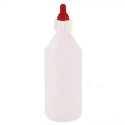 Flasche für Lämmer, Ferkel, roter Gummischraubnippel 1L