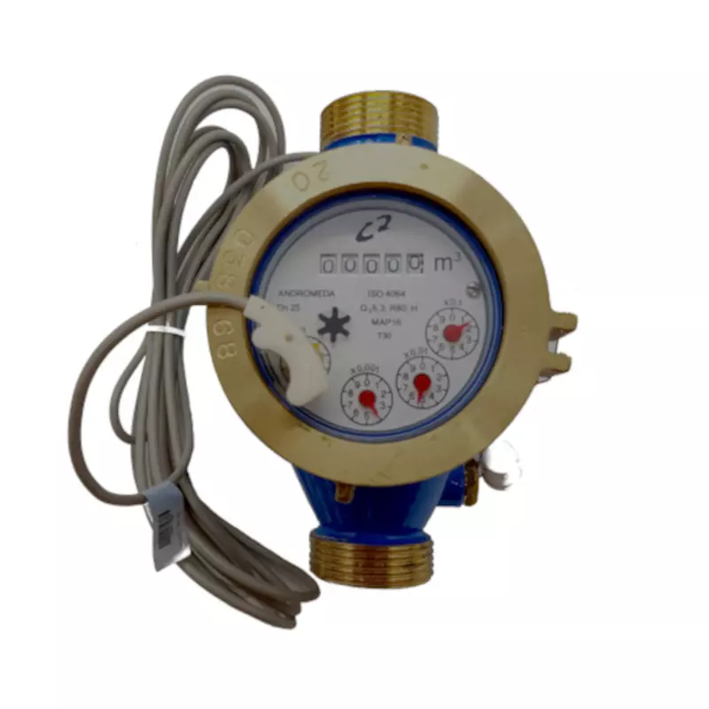 Seko water meter 4 pulses/liter dry dial 1” for cold water