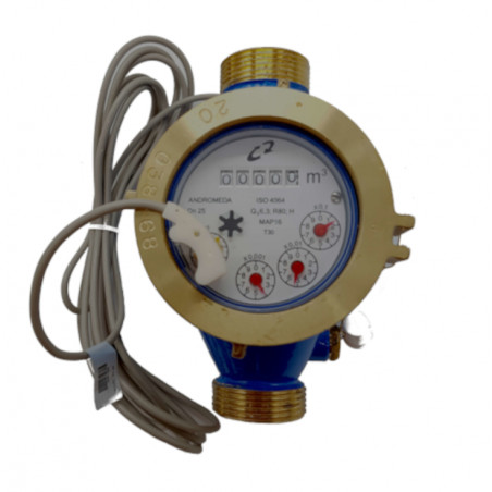 Comptador d'aigua 4 impulsos litre esfera seca 1” per a aigua freda