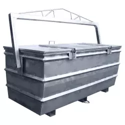 Carcass container 1500 L stainless - winch