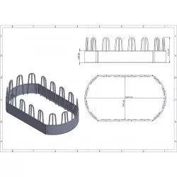 Oval hay feeder for cattle, 16 places