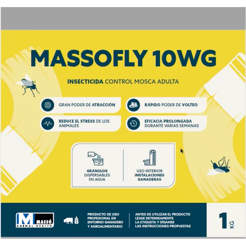 Massofly 10Wg 1 Kg insecticida mosques per a pintar/polvoritzar
